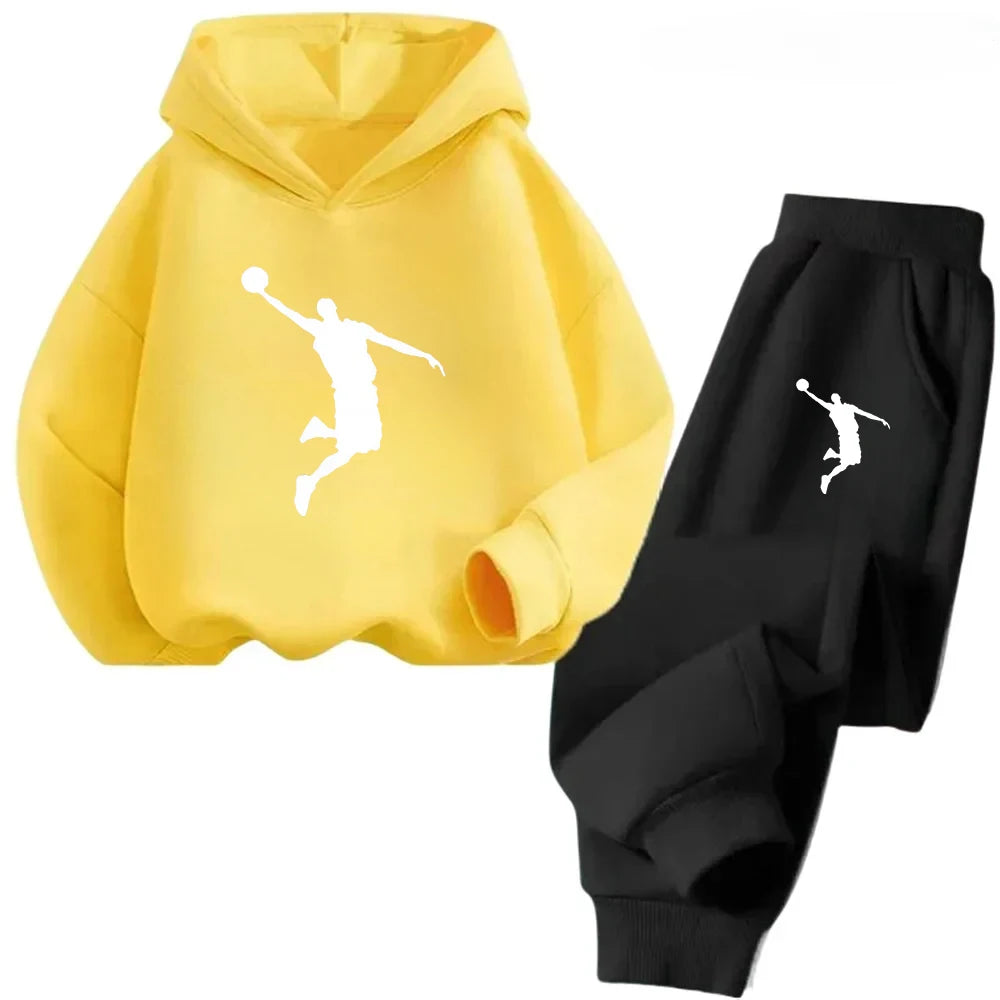 Autumn Winter Children Set Fashion Sports Boys Girls Hoodie+Pants Suits 4-14 Years Casual Fashion 2Pcs Tracksuits Kids Clothing Lizbert