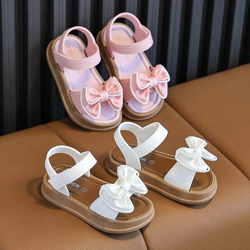 New Fashionable Girls Sandals Summer Bow Princess Sandals 3-14 Years Old Students Children Outside Wearing Versatile Sandals Lizbert