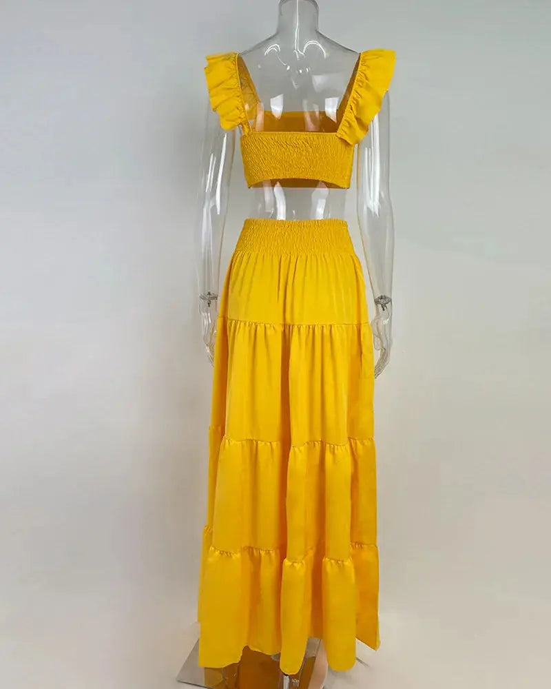 Floral Two-Piece Maxi Set – Effortless Summer Elegance Lizbert