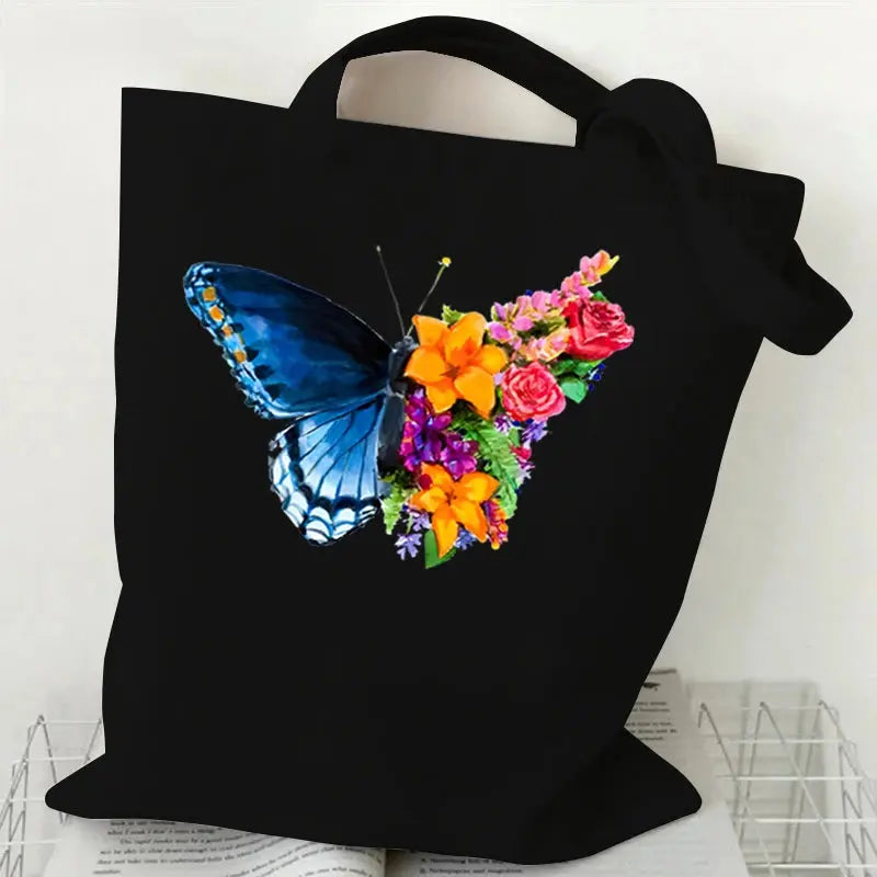 sunflower handbag Butterfly Women's Handbag Purse Fashion Shoulder Bag Eco Large Capacity Shopping Tote Beach Bag Students Schoolbag Lizbert