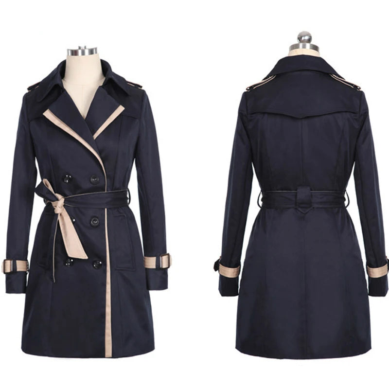Trench Coat For Women 2025 Autumn Casual Double Breasted Female Long Trench Coats Plus Size Casaco Feminino Ladies Windbreaker Lizbert