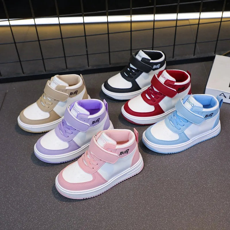 Children's Sports Shoes Spring Autumn New Boys Girls Sneakers Classics High Top Soft Breatheable Fashion Kids Basketball Shoes