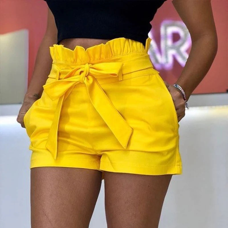 5XL Women's High Waist Shorts Pure Color Loose Casual Shorts Pants Feamle 2024 New Summer Streetwear Shorts For Women - Lizbert