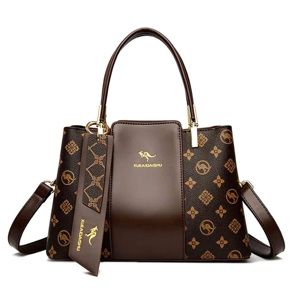 Luxury Handbag Fashion Print Large Capacity Soft Leather Women Shoulder Crossbody Bag Leisure Designer Ladies Purses and Handbag Lizbert