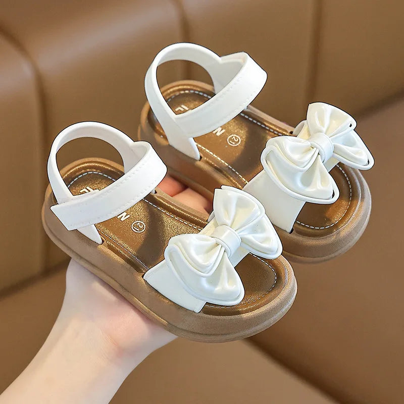New Fashionable Girls Sandals Summer Bow Princess Sandals 3-14 Years Old Students Children Outside Wearing Versatile Sandals Lizbert