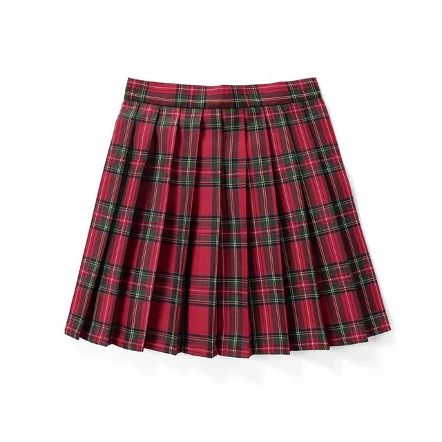Summer Plaid Pleated Skirt With Korean Jk Skirt Uniform Japanese School Preppy A Line Mini Skirts Lizbert