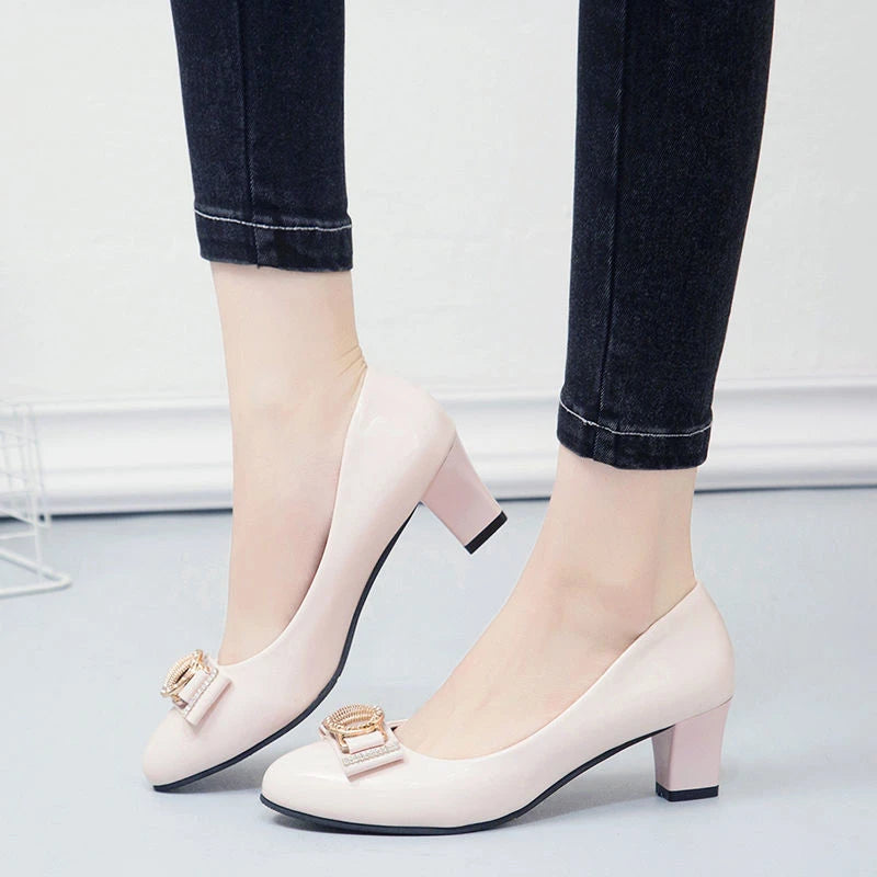 Confident & Stylish - Patent Pumps Heel Ladies Shoes