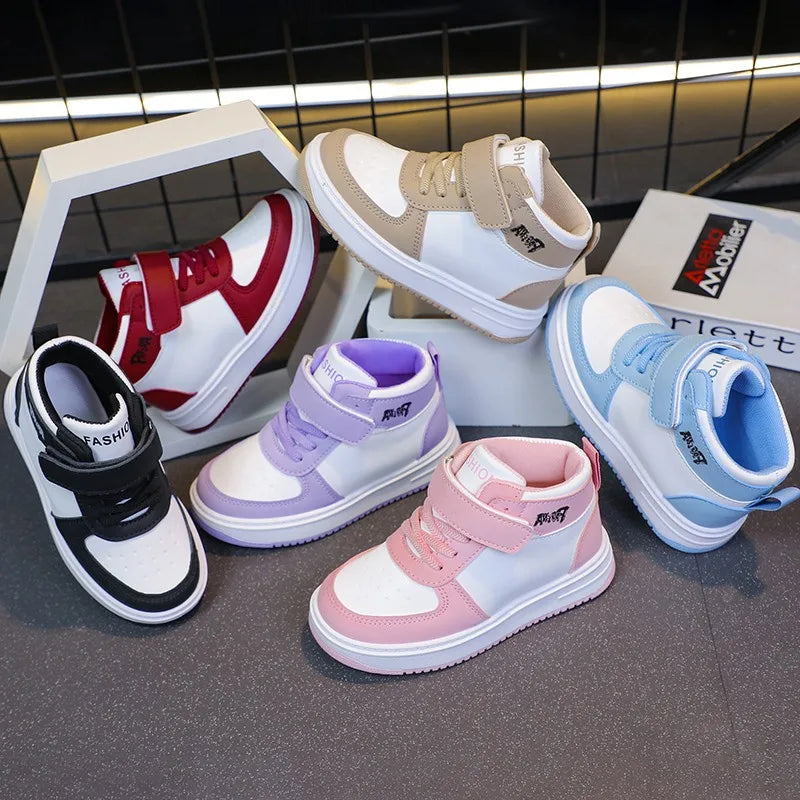 Children's Sports Shoes Spring Autumn New Boys Girls Sneakers Classics High Top Soft Breatheable Fashion Kids Basketball Shoes