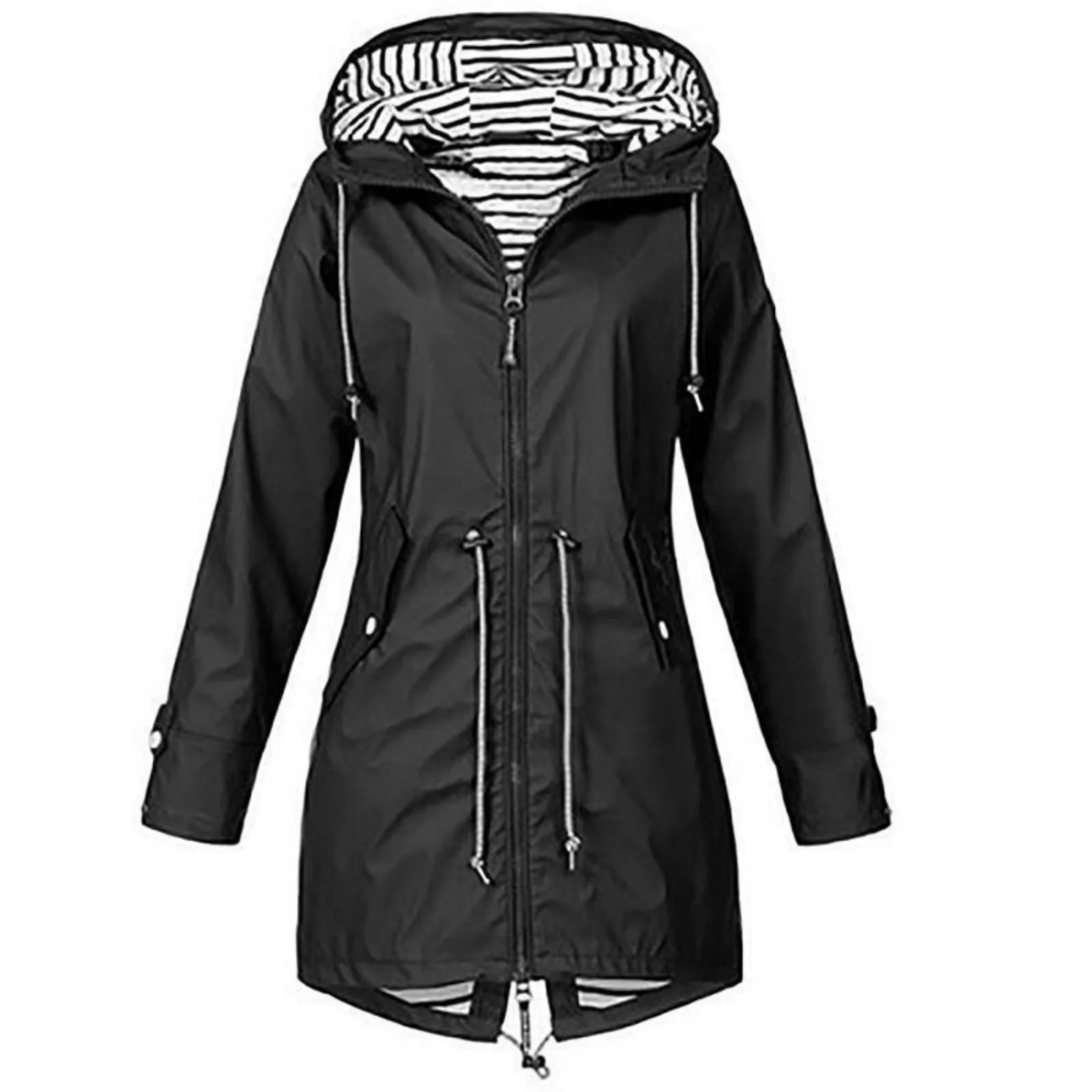 2025 New Long-sleeved Raincoat Zipper Women's Jacket Outdoor Hooded Mountaineering Jacket Waterproof and Windproof Coats Lizbert