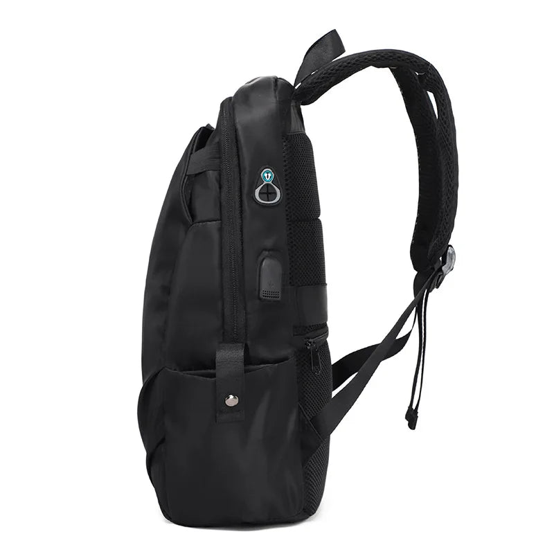 JODAN Letter Pattern Printed Canvas Men Women's Neutral Backpack Student Schoolbag Fashion Boy Girl Laptop Rucksack USB Port Lizbert