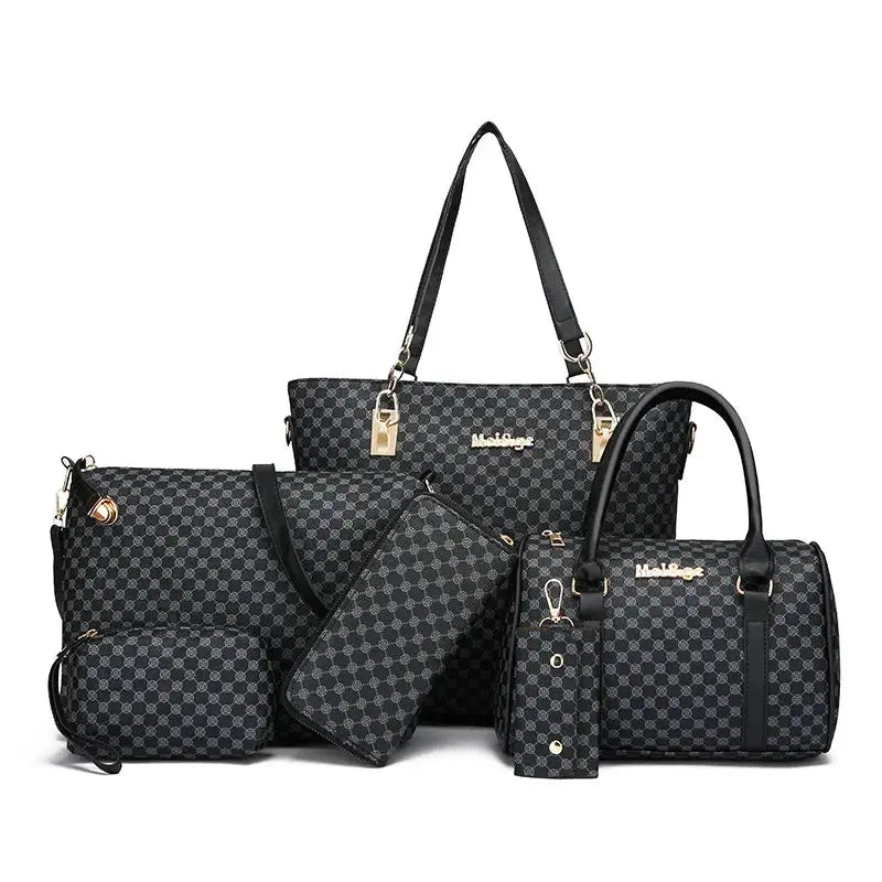 Women's Bag Fashion Six Pieces Set Mother Bag Handbag Shoulder Crossbody Foreign Trade Women's Bag Clutch Bag Purse Lizbert