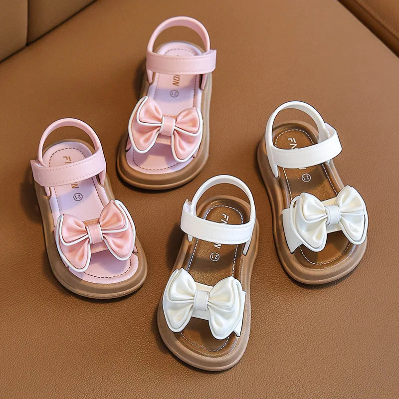 New Fashionable Girls Sandals Summer Bow Princess Sandals 3-14 Years Old Students Children Outside Wearing Versatile Sandals Lizbert
