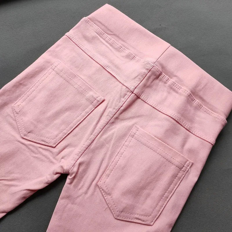 2-11Y Kids Girl Pants Slim Spring Autumn Candy Color Elastic Pencil Trousers Casual Child Solid Leggings Children Clothing Lizbert