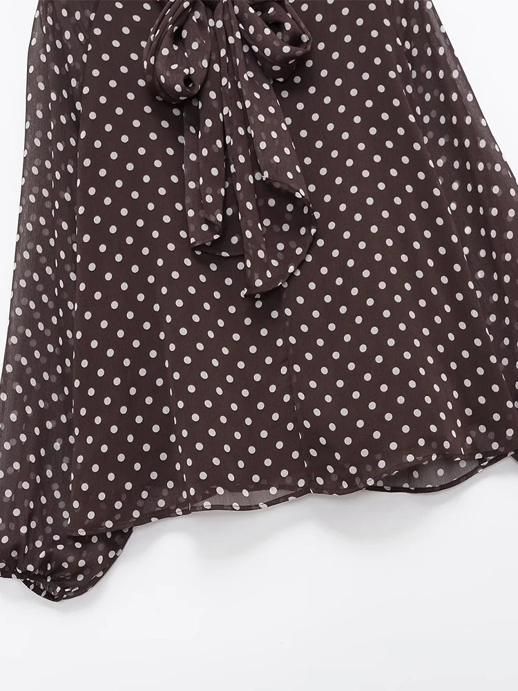 Polka Dot Printed Women Shirt 2025 Autumn New Bow Tied Blouse Woman Tops Lady Ruffles Long Sleeve Loose Elegant Blouses Top ﻿ Lizbert