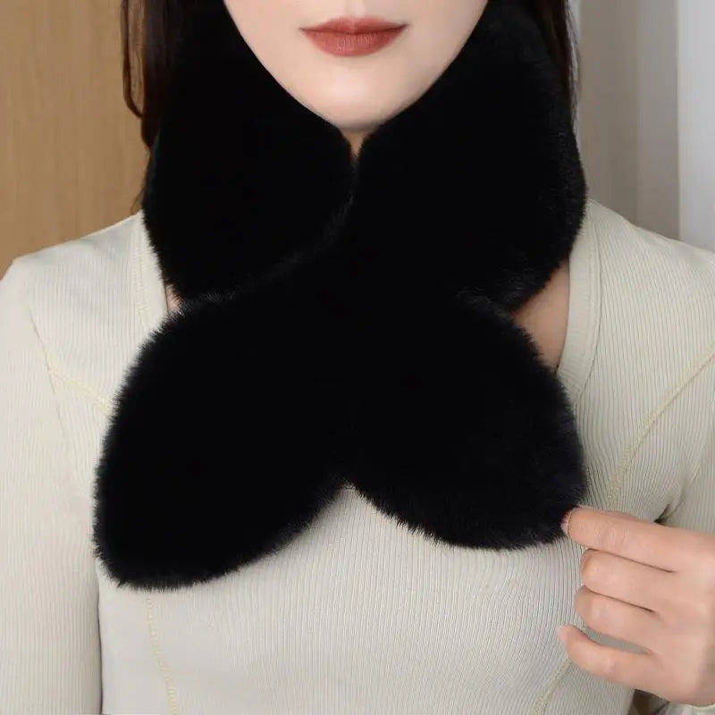 Winter Faux Rabbit Fur Scarf Women Girls Scarf Soft Plush Scarves Solid Color Neck Collar Warmer Stuff Christmas Gifts〔CC55〕 Lizbert
