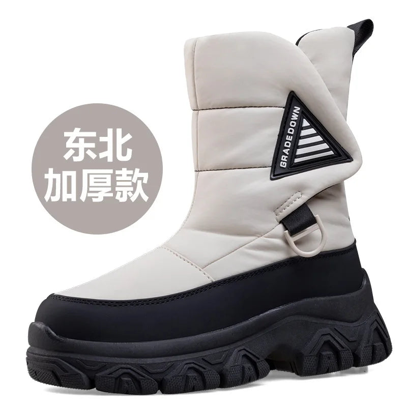 Women's winter boots 2025 Snow Boots Women Warm Thick Plus Velvet Thickened Mid-Calf Boots Woman Waterproof Winter Shoes