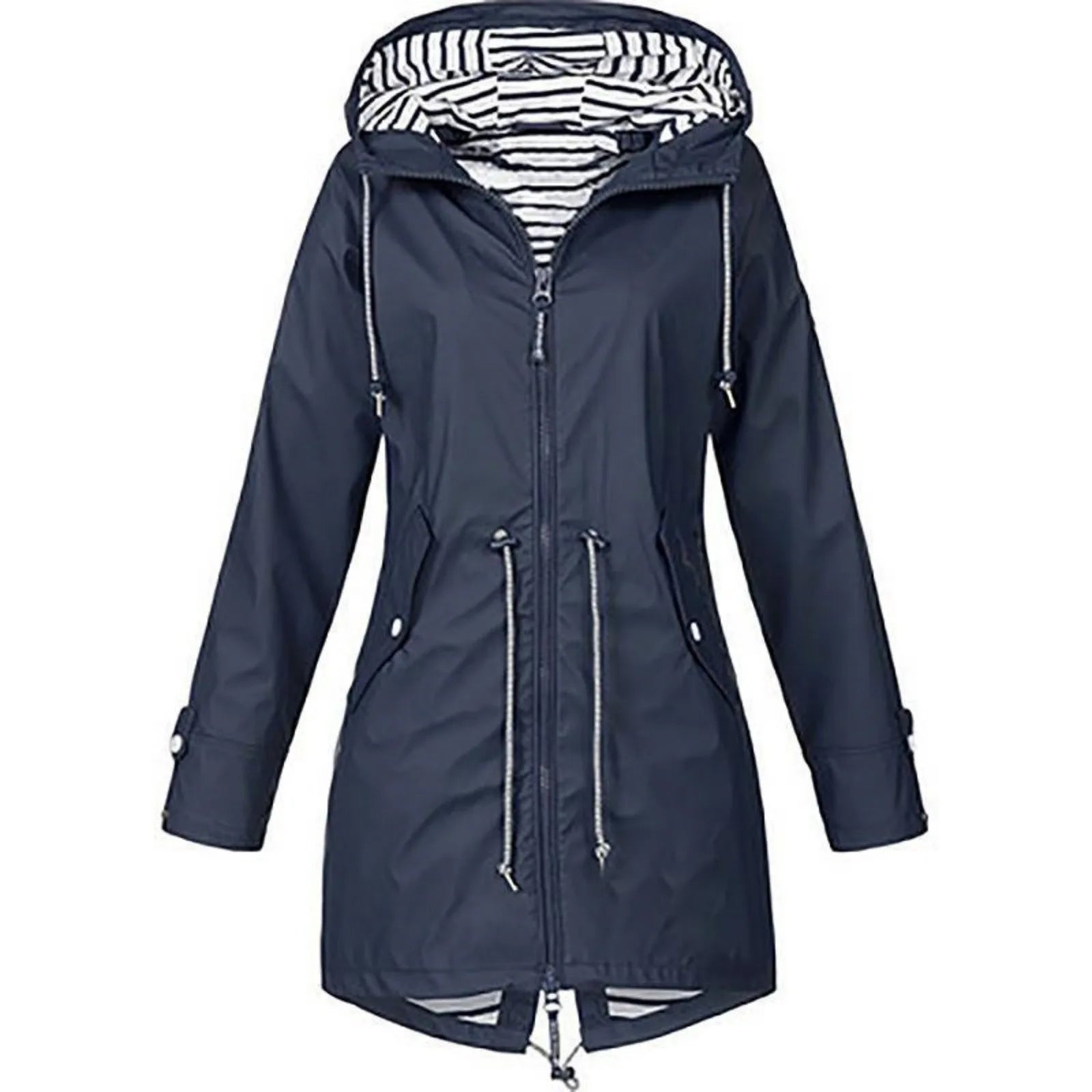 2025 New Long-sleeved Raincoat Zipper Women's Jacket Outdoor Hooded Mountaineering Jacket Waterproof and Windproof Coats Lizbert