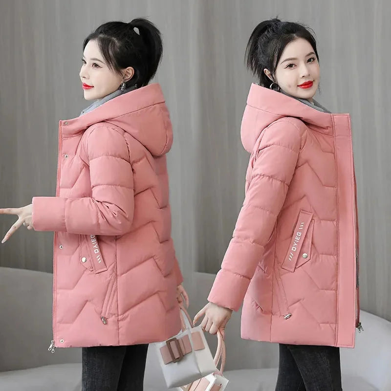 Winter Jacket 2025 New Women Parka Hooded Coat Casual Slim Long Casual Jacket Female Jacket Cotton Padded Warm Outwear Lizbert
