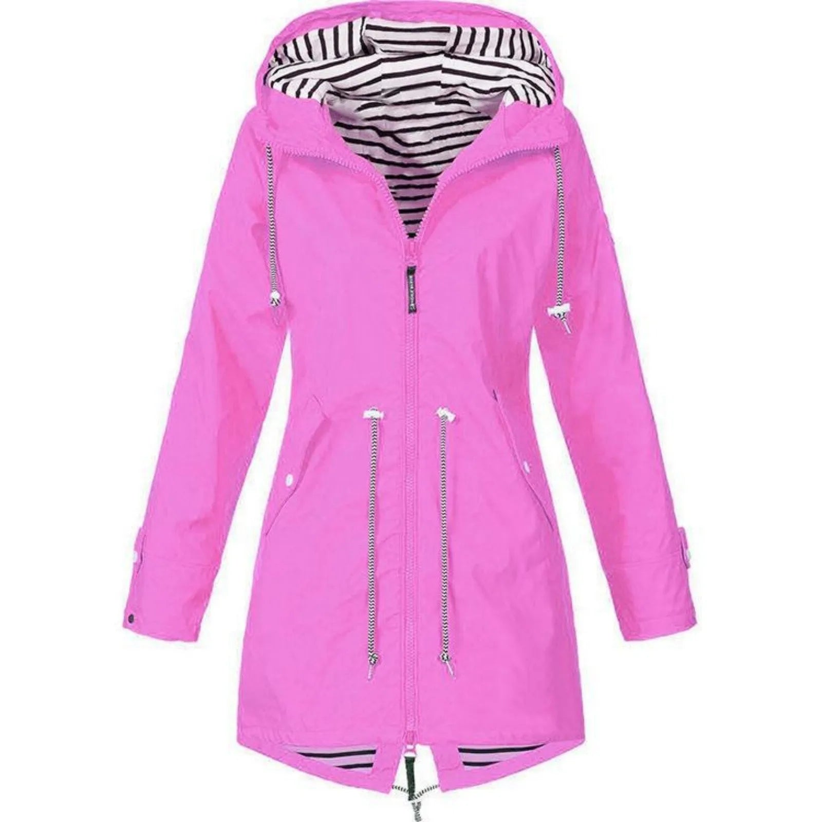 2025 New Long-sleeved Raincoat Zipper Women's Jacket Outdoor Hooded Mountaineering Jacket Waterproof and Windproof Coats Lizbert