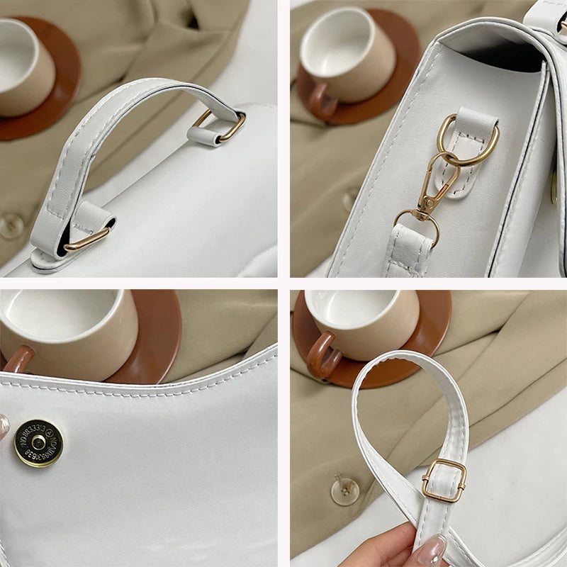 Women's New Flip Small Handbag Fashion Solid Color Shoulder Bag Lizbert