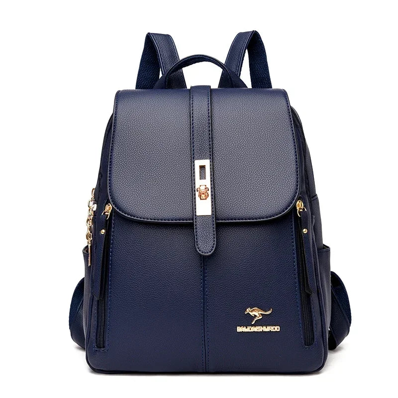 Women Large Capacity Backpack High Quality Leather Vintage Bags for Women School Bags Travel Rucksack Ladies Bookbag Knapsack Lizbert