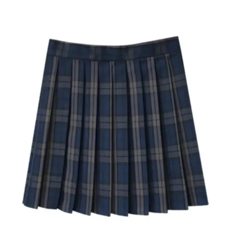 Summer Plaid Pleated Skirt With Korean Jk Skirt Uniform Japanese School Preppy A Line Mini Skirts Lizbert