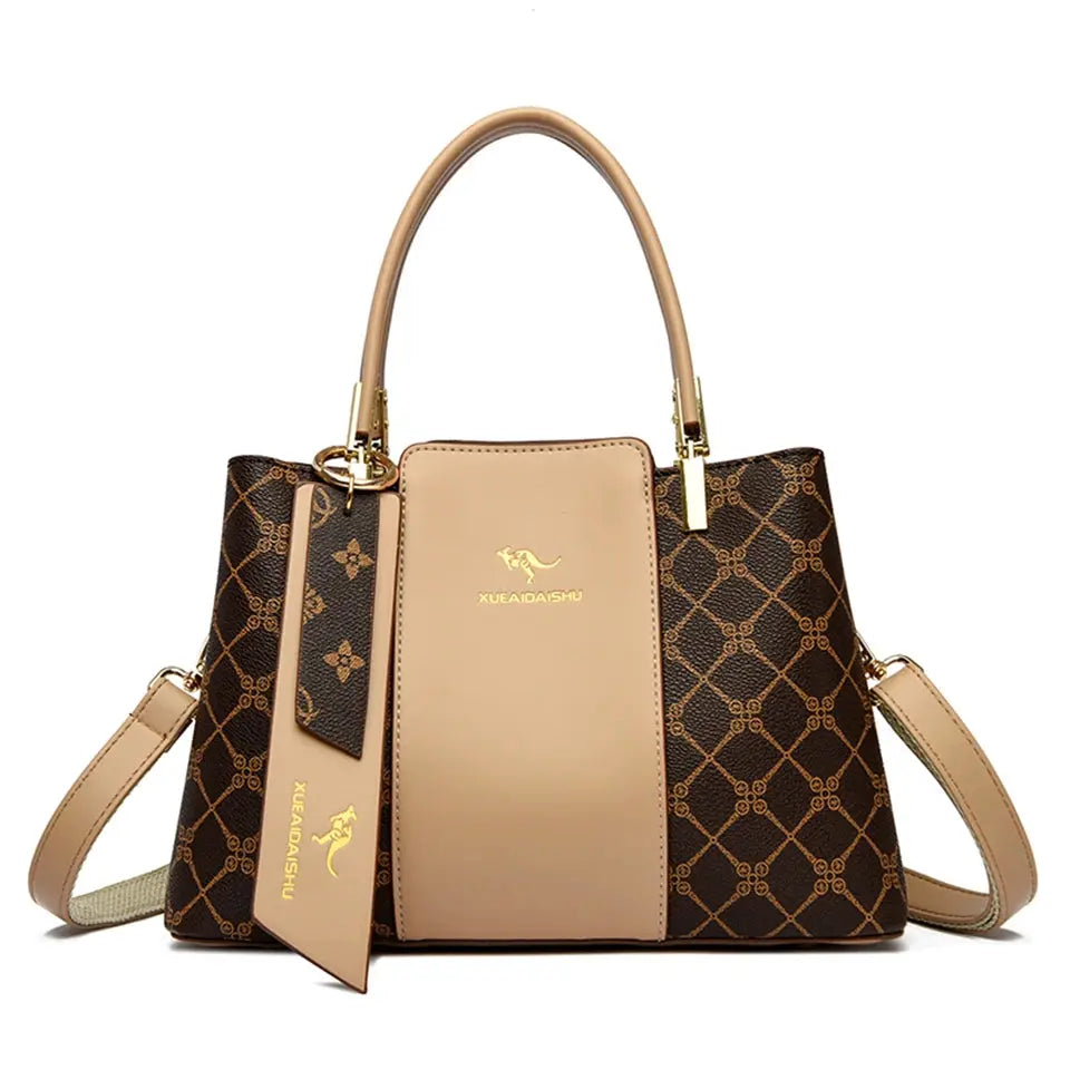 Luxury Handbag Fashion Print Large Capacity Soft Leather Women Shoulder Crossbody Bag Leisure Designer Ladies Purses and Handbag Lizbert