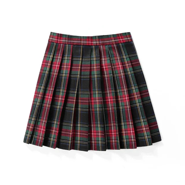 Summer Plaid Pleated Skirt With Korean Jk Skirt Uniform Japanese School Preppy A Line Mini Skirts Lizbert