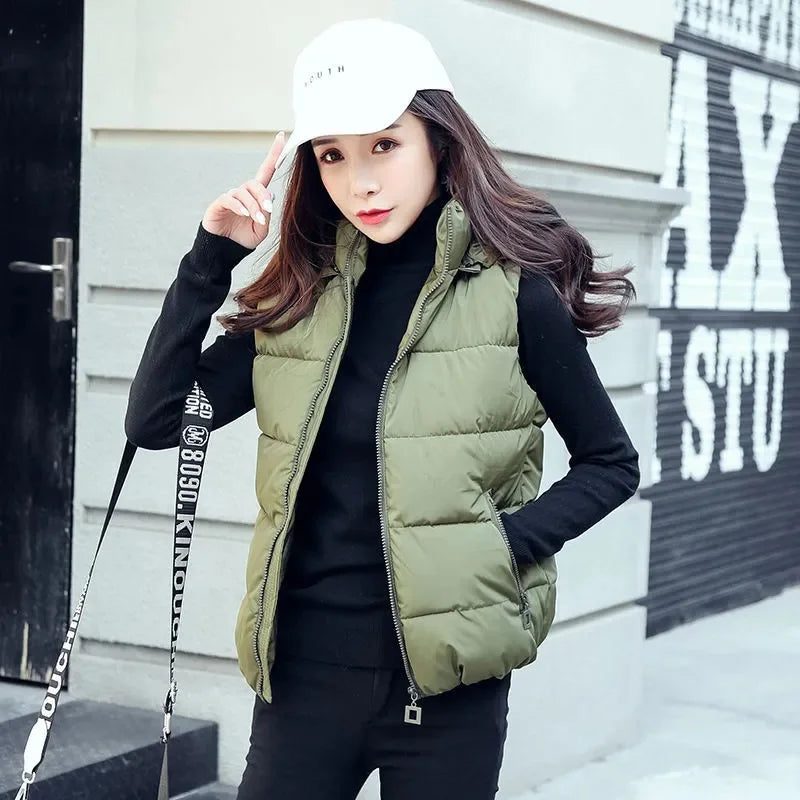 Winter Sleeveless Jacket Female Hoodies Down Vest 2026 New Duck Down Puffer Waistcoat Ultra Light Winderproof Puffer Coat Outwea Lizbert