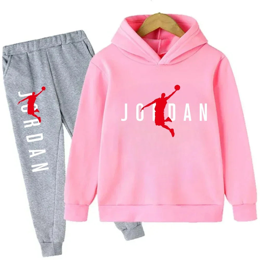 2025 Spring Autumn Slam Dunk Master Pattern Printed Children Hoodie+Pant Suit 2pcs Set Kids Boy Girl Fashion Clothing Sportsuit