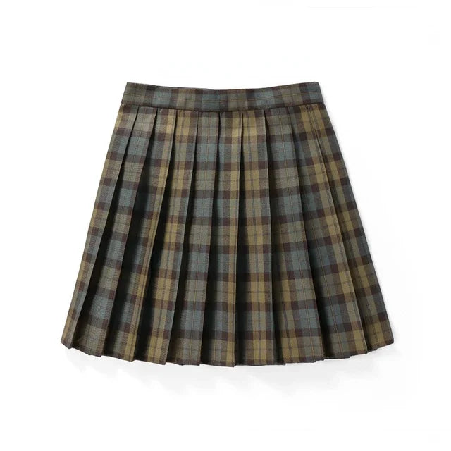 Summer Plaid Pleated Skirt With Korean Jk Skirt Uniform Japanese School Preppy A Line Mini Skirts Lizbert