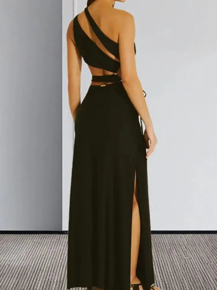 hollow out dress See Through Fashion Maxi Dress, Women Summer Holiday Sleeveless Party Dress, 2025 Slash Neck Beach Style Ladies Dress Lizbert