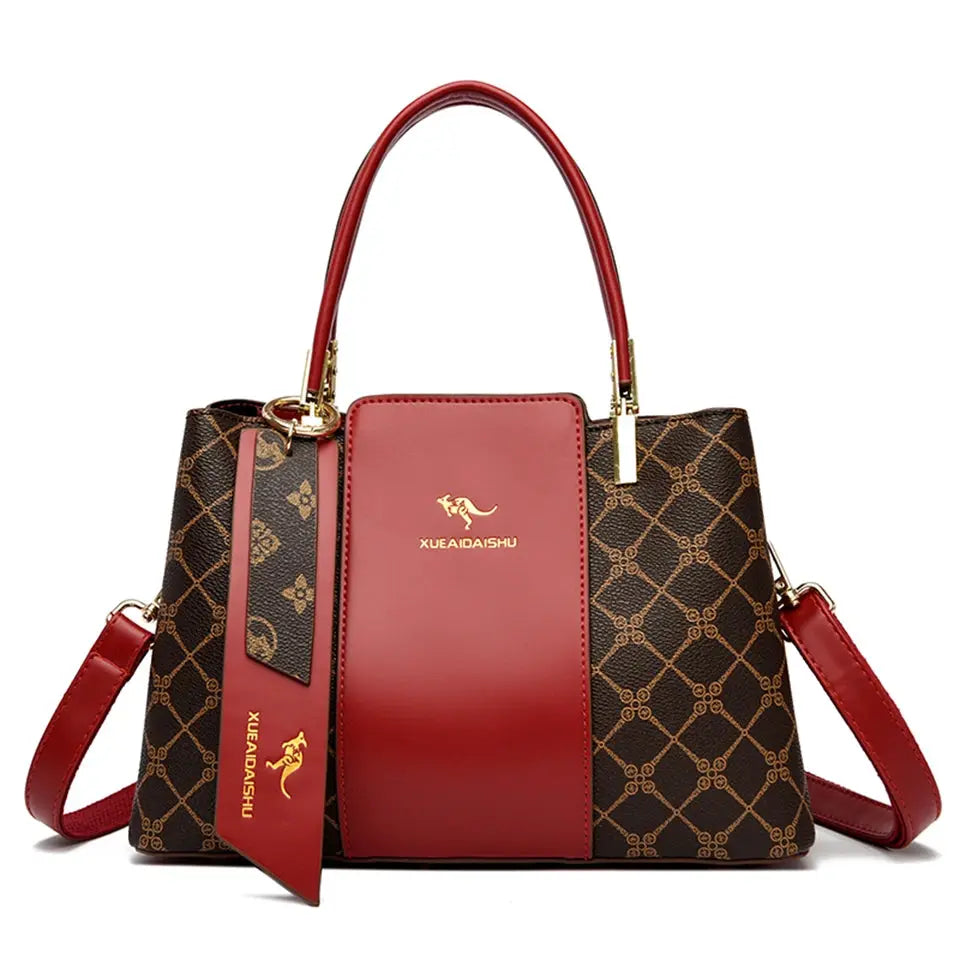 Luxury Handbag Fashion Print Large Capacity Soft Leather Women Shoulder Crossbody Bag Leisure Designer Ladies Purses and Handbag Lizbert