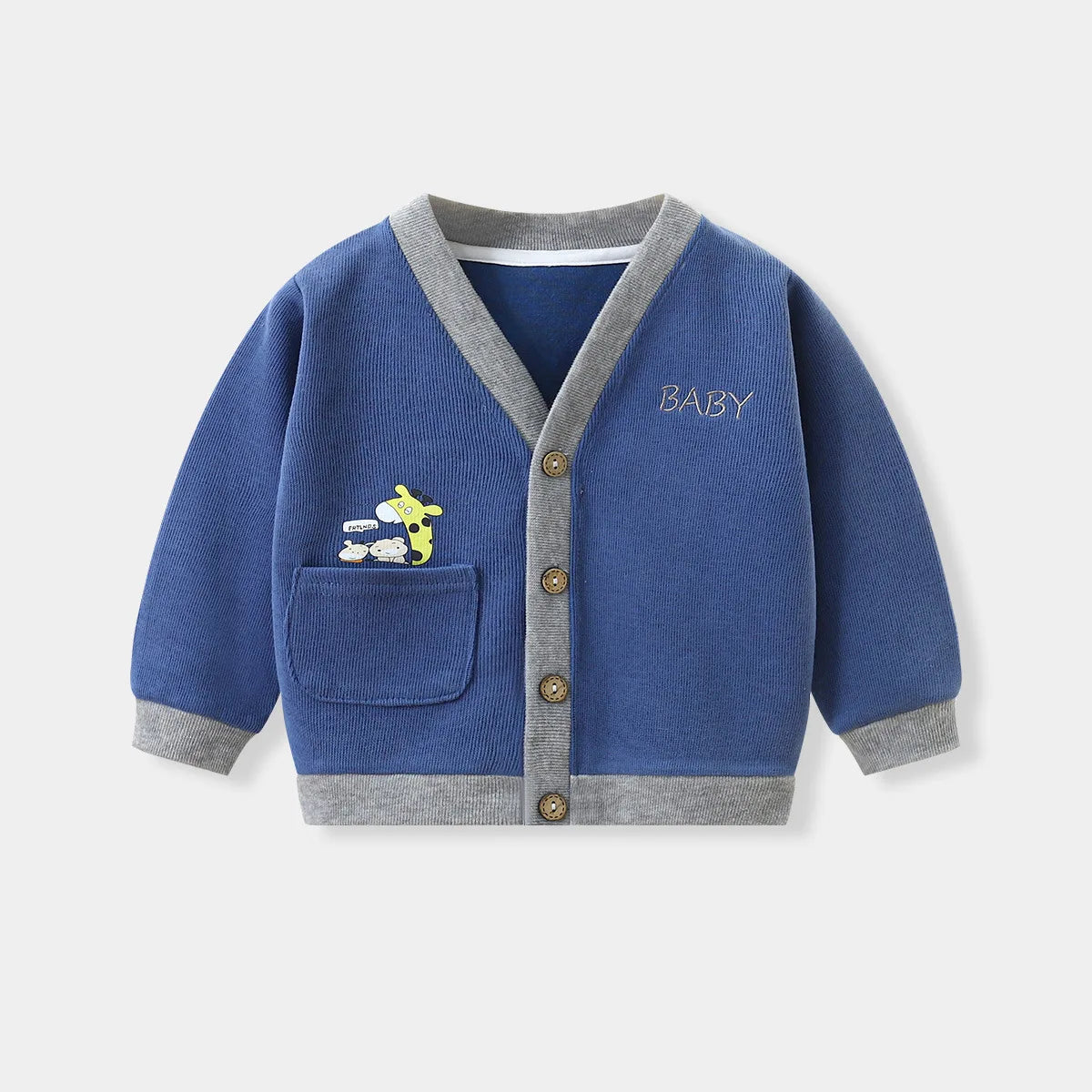 Autumn Winter Baby Knitted Cardigan Sweater Cartoon Bear Long Sleeved Tops Kids Clothes Children Jacket Toddler Warm Coat 3-24M