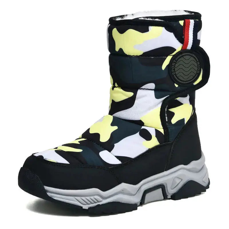 Pure Joy New Warm Fleece Snow Boots -Lined Waterproof Anti Slip Kids Lizbert
