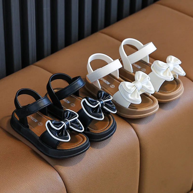 New Fashionable Girls Sandals Summer Bow Princess Sandals 3-14 Years Old Students Children Outside Wearing Versatile Sandals Lizbert