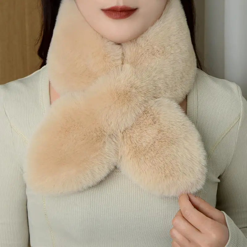 Winter Faux Rabbit Fur Scarf Women Girls Scarf Soft Plush Scarves Solid Color Neck Collar Warmer Stuff Christmas Gifts〔CC55〕 Lizbert