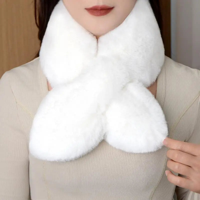 Winter Faux Rabbit Fur Scarf Women Girls Scarf Soft Plush Scarves Solid Color Neck Collar Warmer Stuff Christmas Gifts〔CC55〕 Lizbert