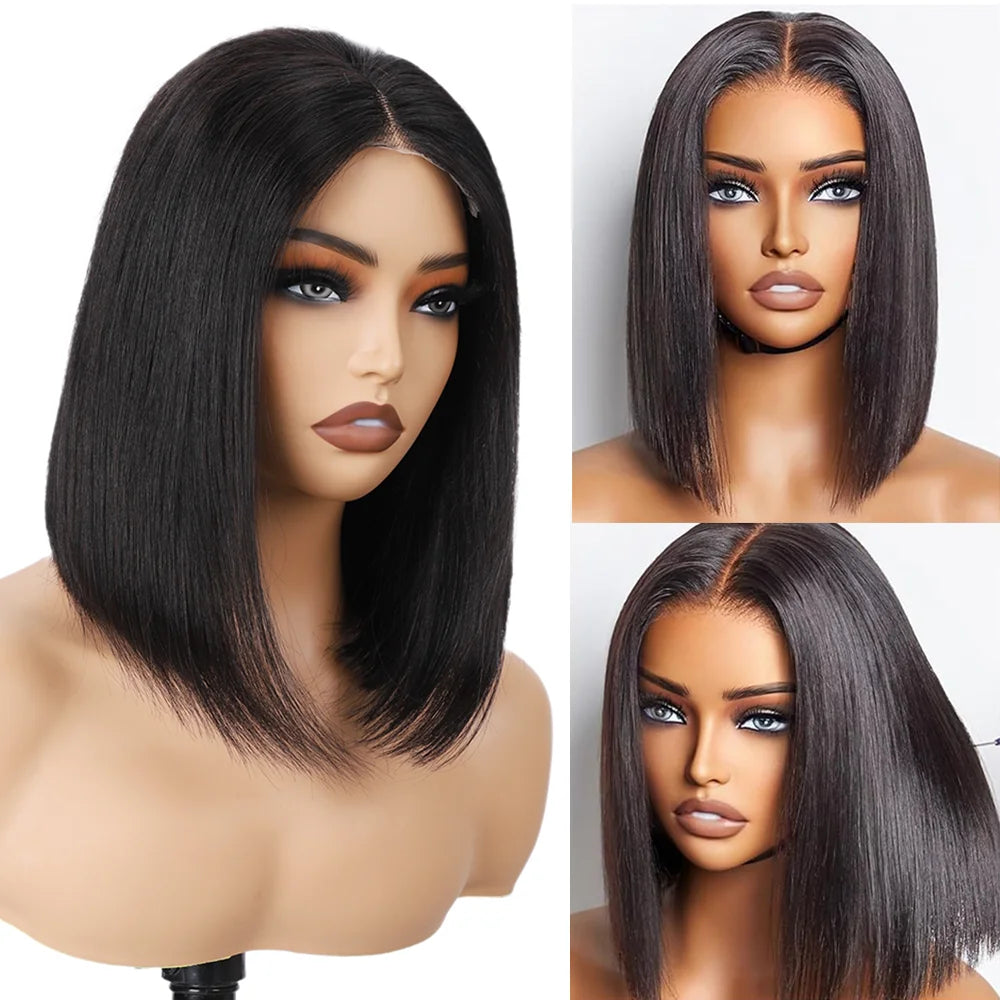 Wear and Go Glueless Bob Wig Human Hair Pre Plucked Short Straight Bob Wigs For Black Women 4x4 5x5 Lace Closure Wig Human Hair